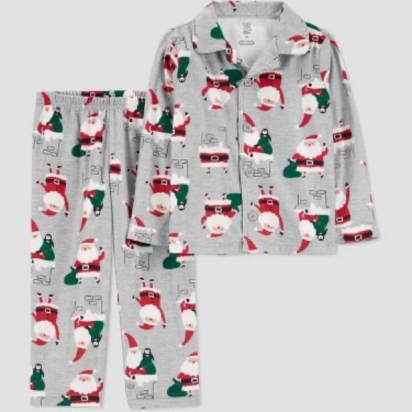 Carter's Just One You Toddler Boys' Santa Coat Pajama Set - Gray Nwt Christmas